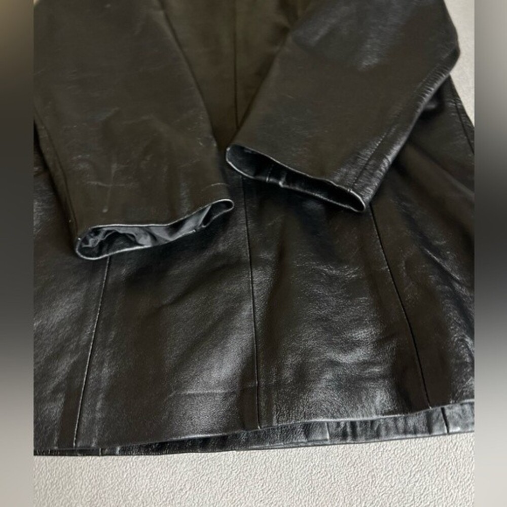 Vera Pelle Italian Black Leather Jacket Size 44/12 - Picture 13 of 16
